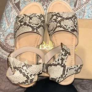 Bella Marie Bessy Python Print wedges